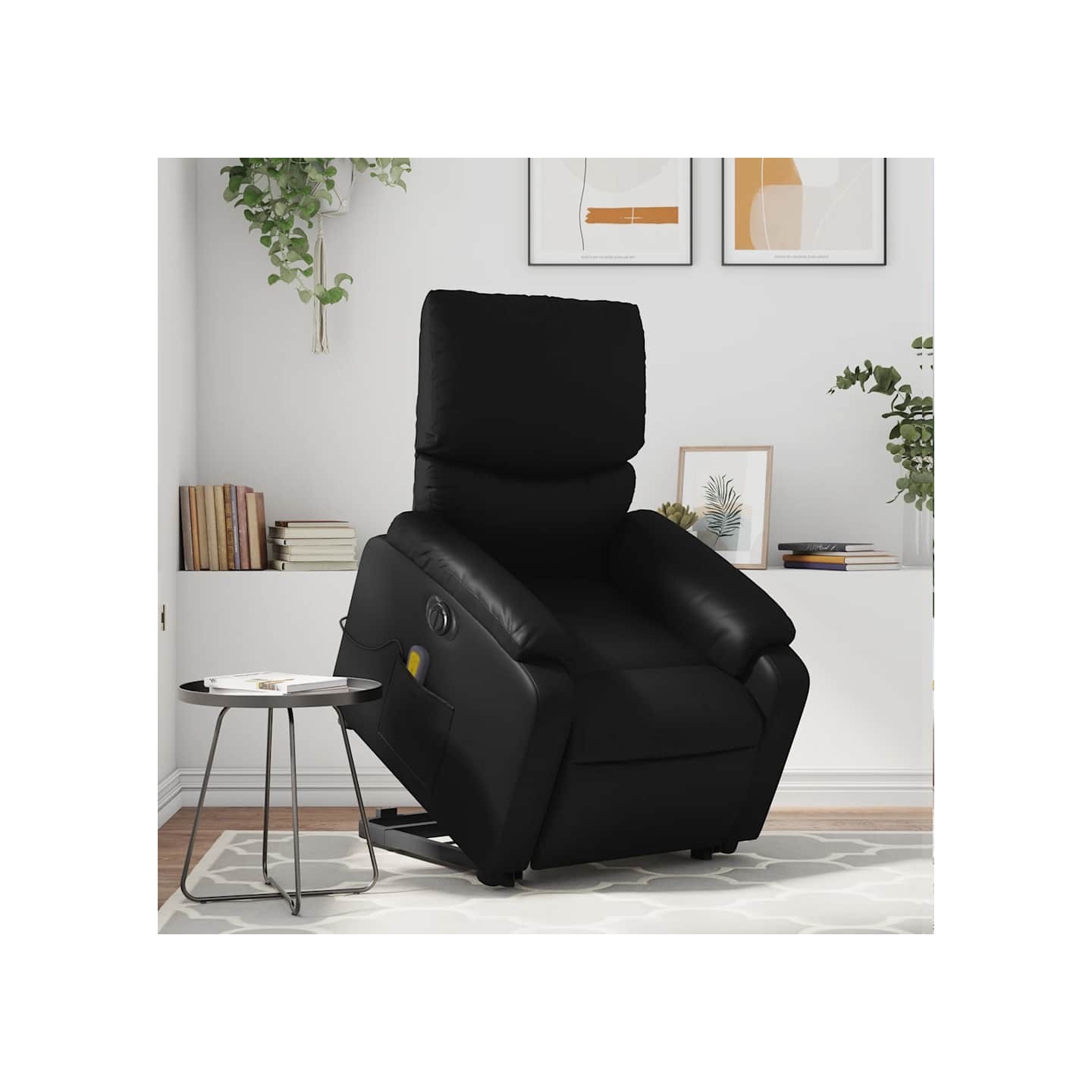 Fauteuil inclinable de massage électrique noir similicuir