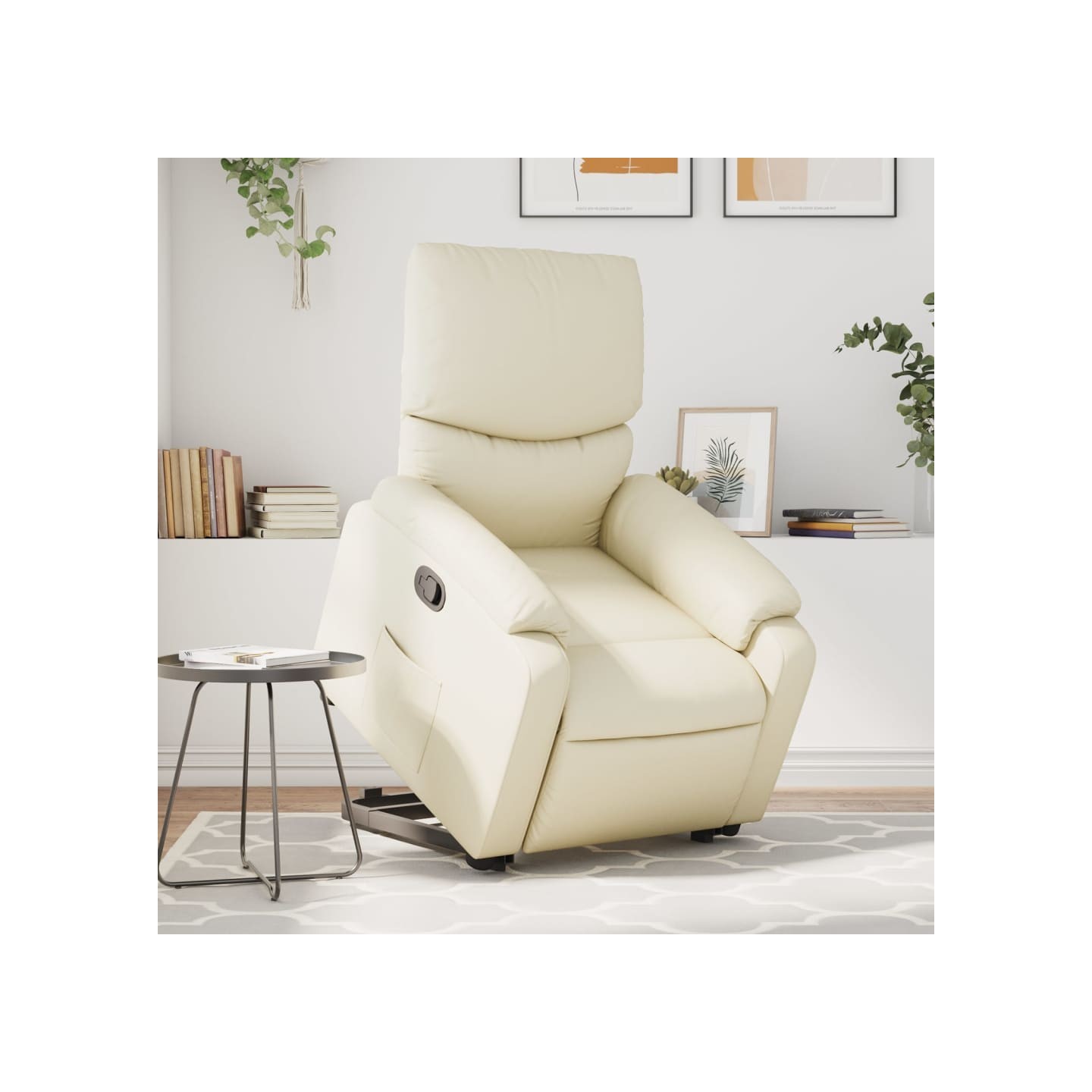 Fauteuil inclinable Crème Similicuir