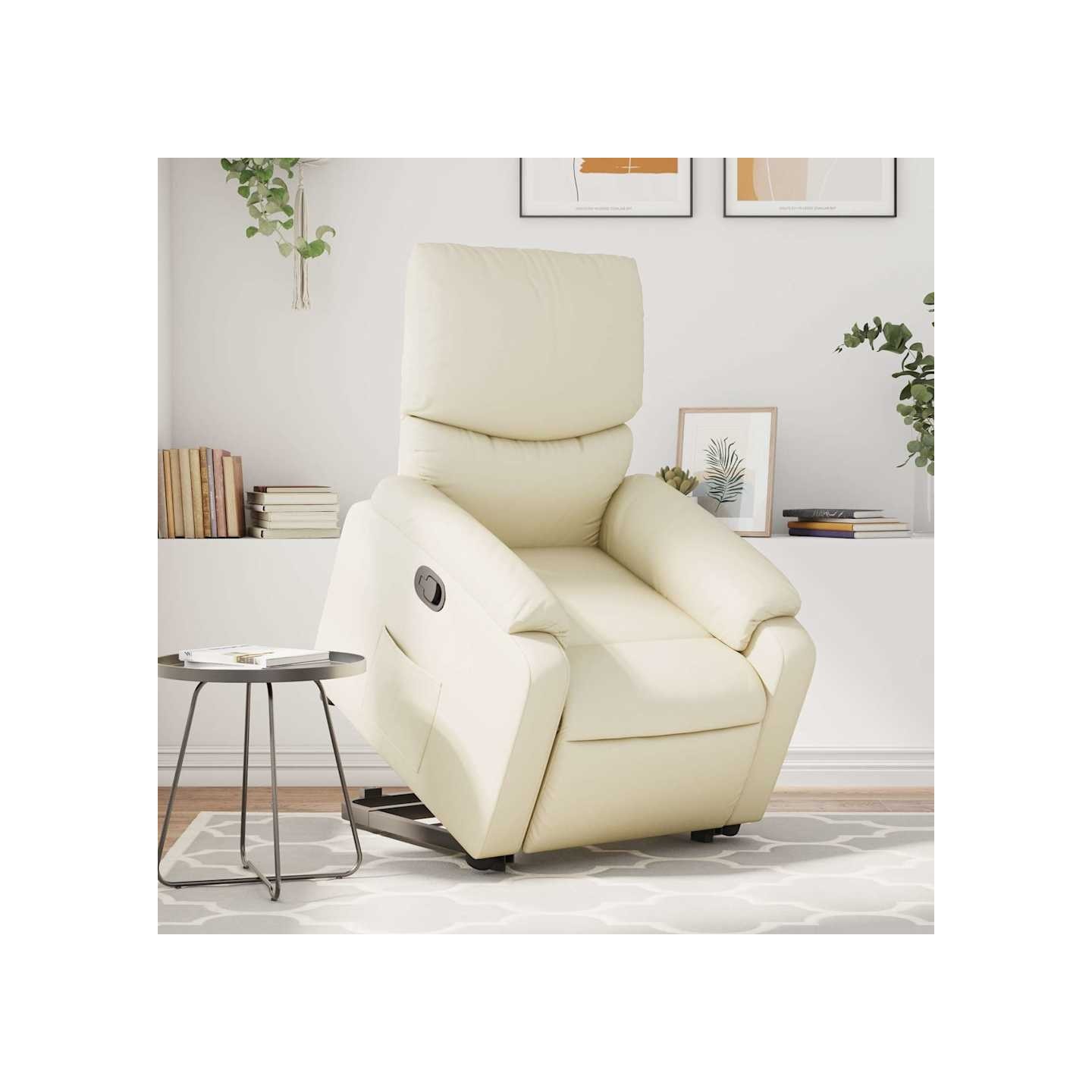 Fauteuil inclinable de massage Crème Similicuir