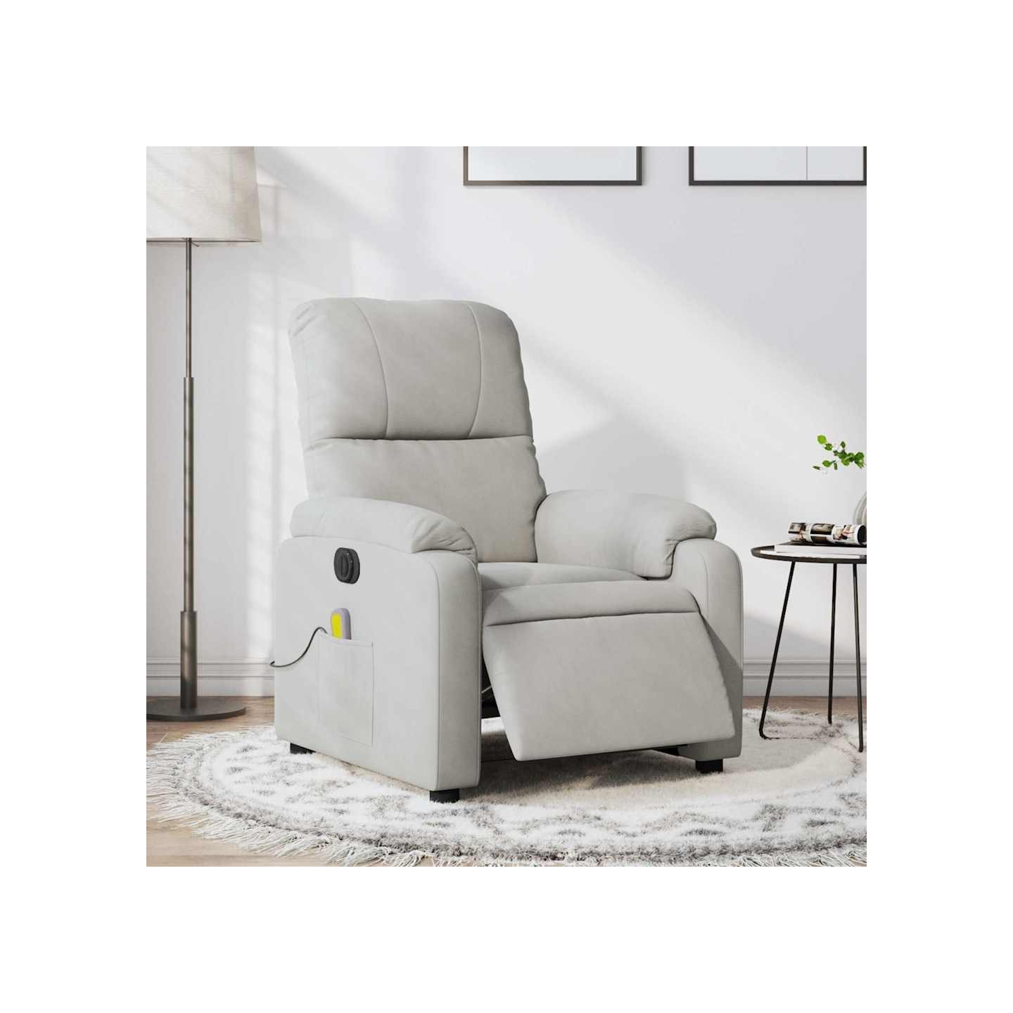 Fauteuil inclinable de massage électrique gris clair