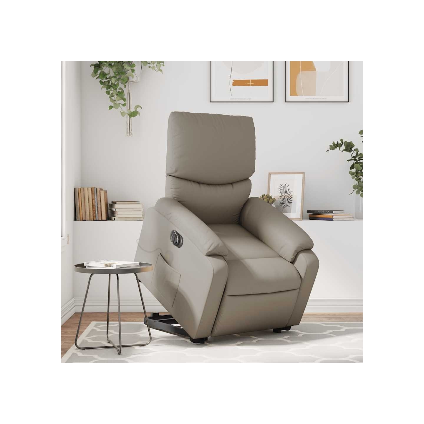 Fauteuil inclinable de massage électrique cappuccino similicuir