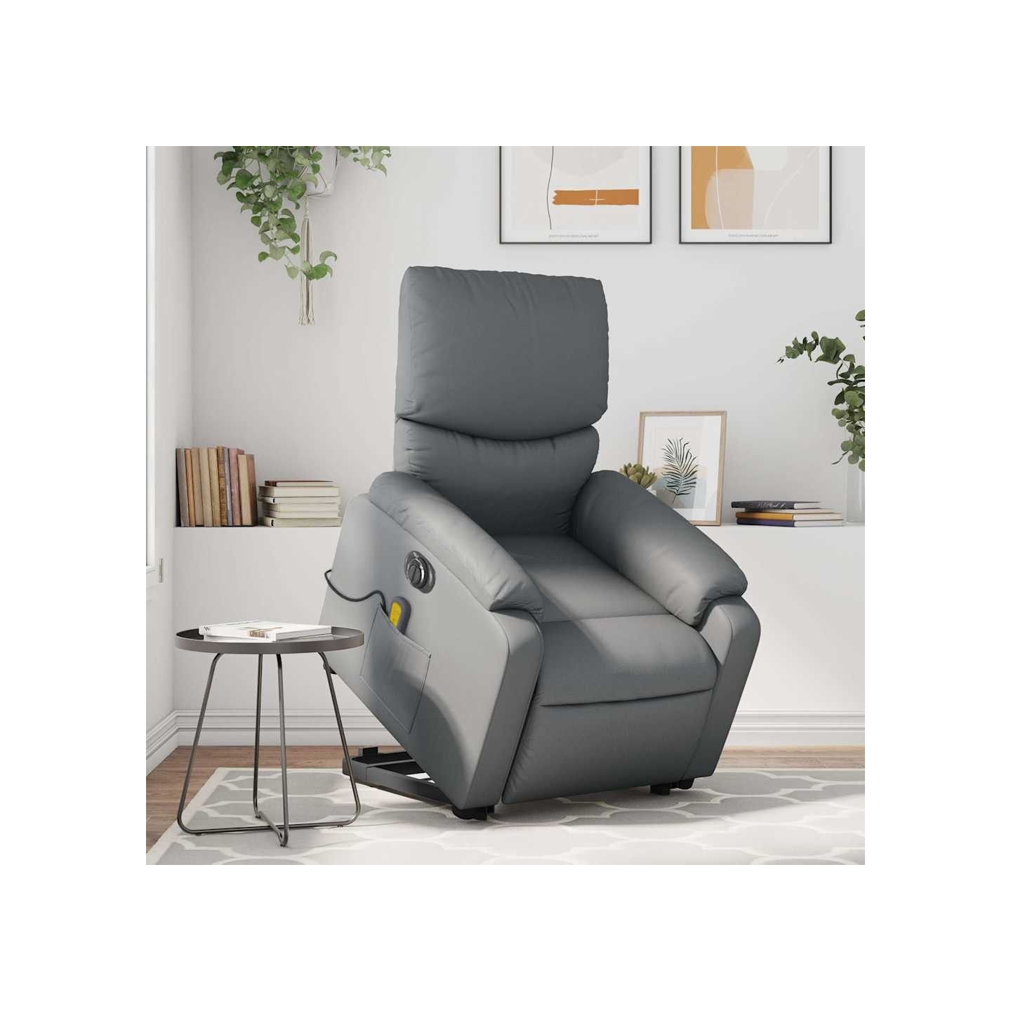 Fauteuil inclinable de massage électrique gris similicuir