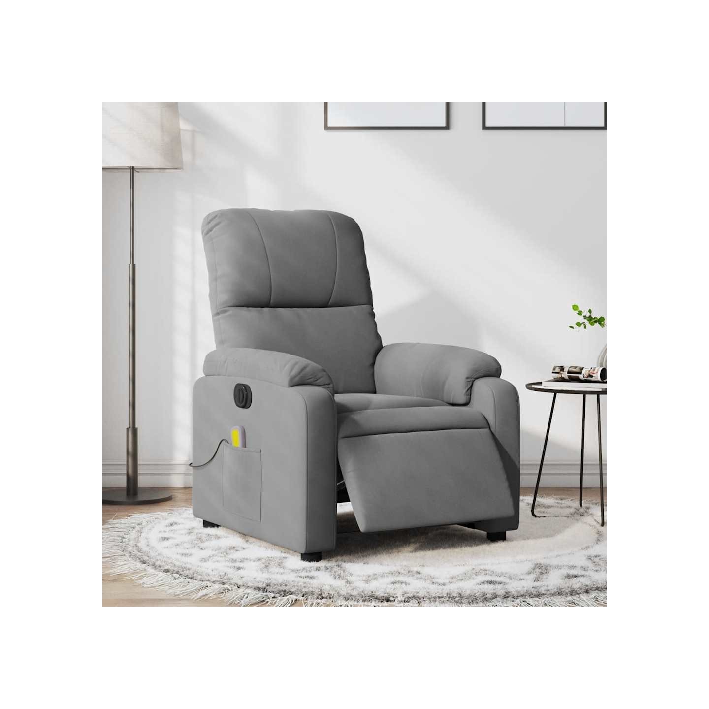 Fauteuil inclinable de massage électrique gris foncé