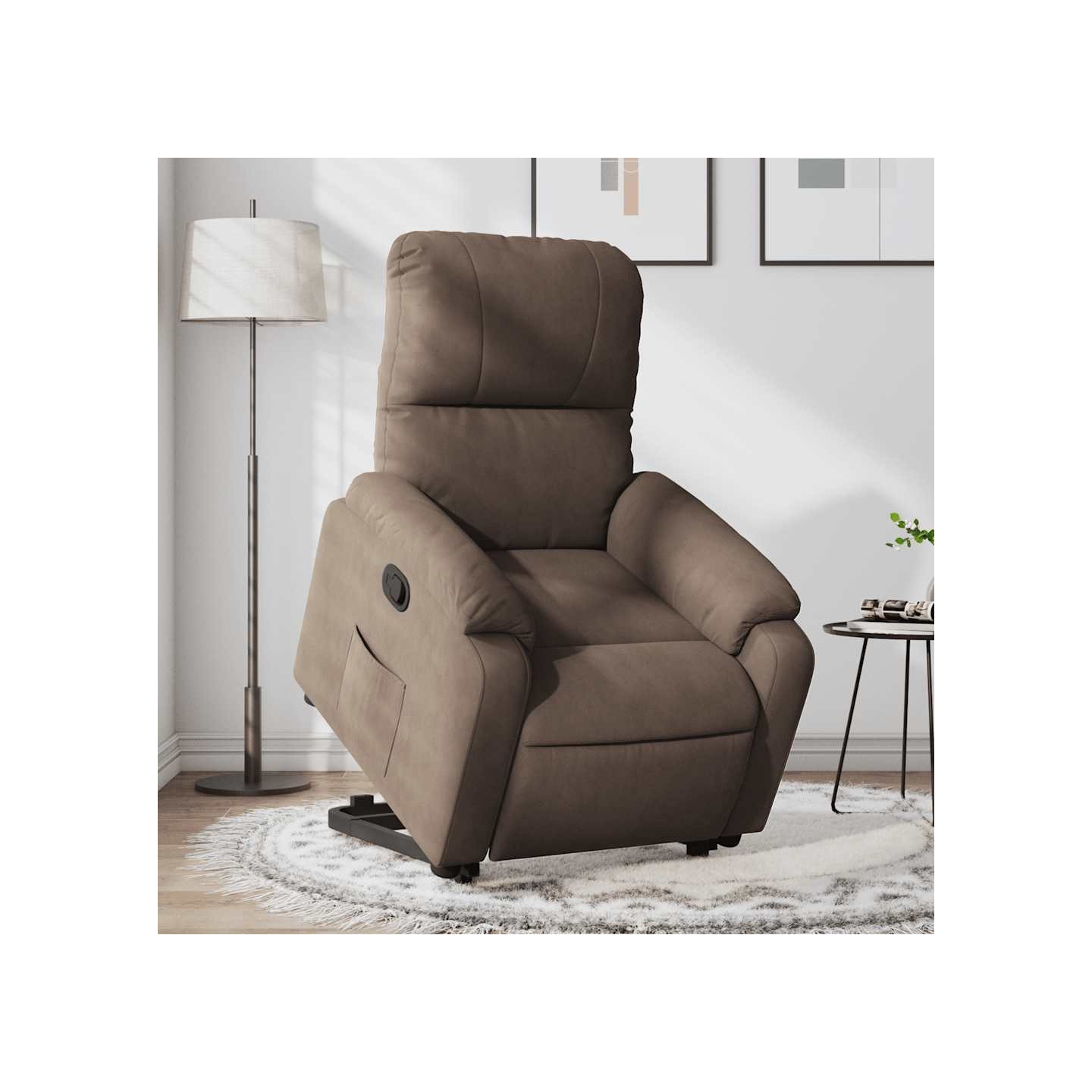 Fauteuil inclinable marron tissu microfibre