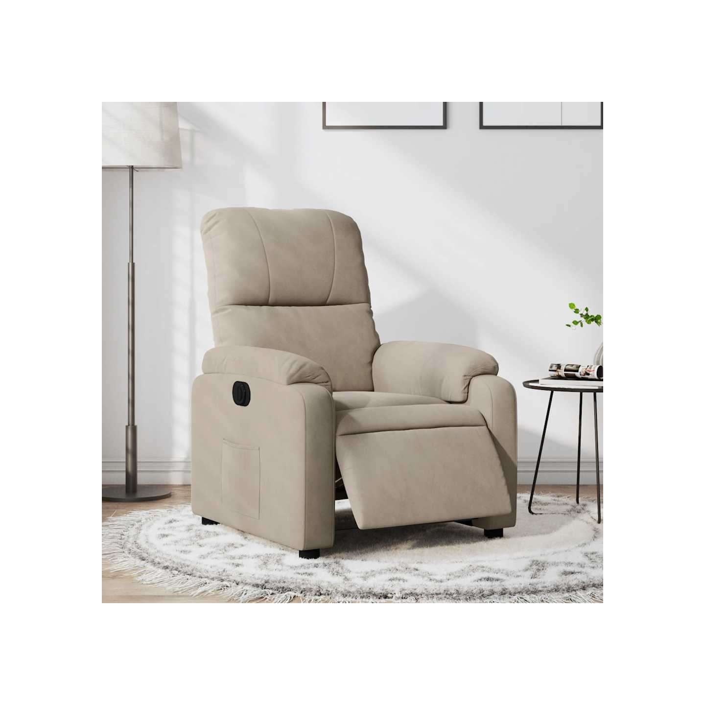 Fauteuil inclinable électrique taupe tissu microfibre
