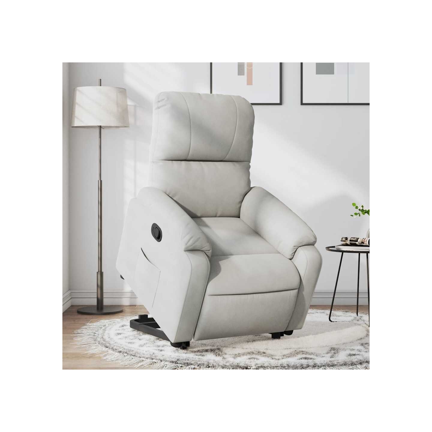 Fauteuil inclinable gris clair tissu microfibre