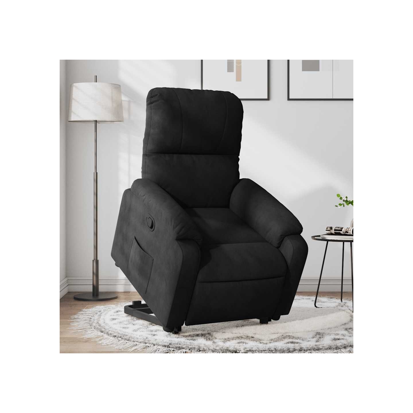 Fauteuil inclinable noir tissu microfibre