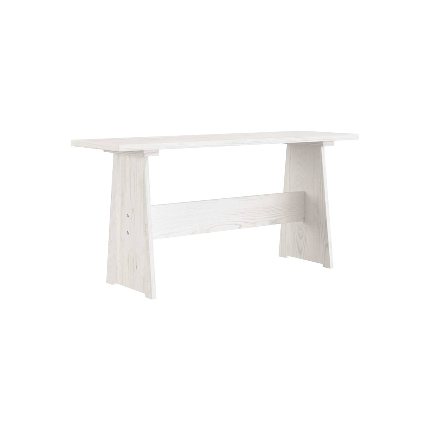 Table à manger avec banc REINE blanc bois de pin solide