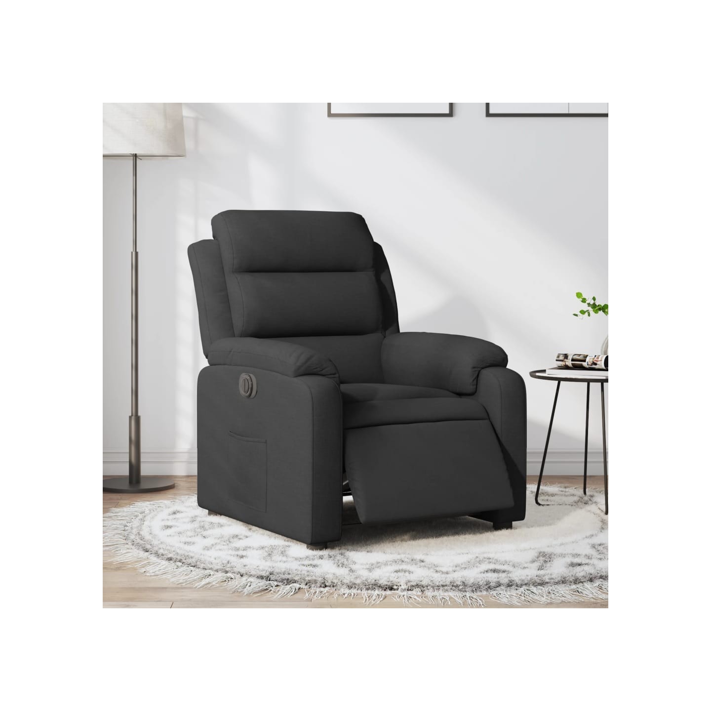 Fauteuil inclinable électrique Noir Tissu