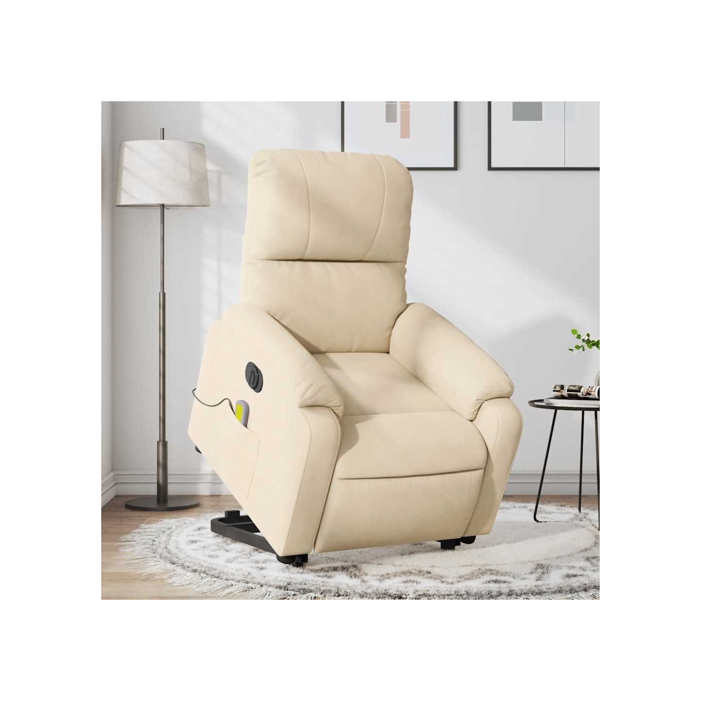 Fauteuil inclinable de massage électrique crème