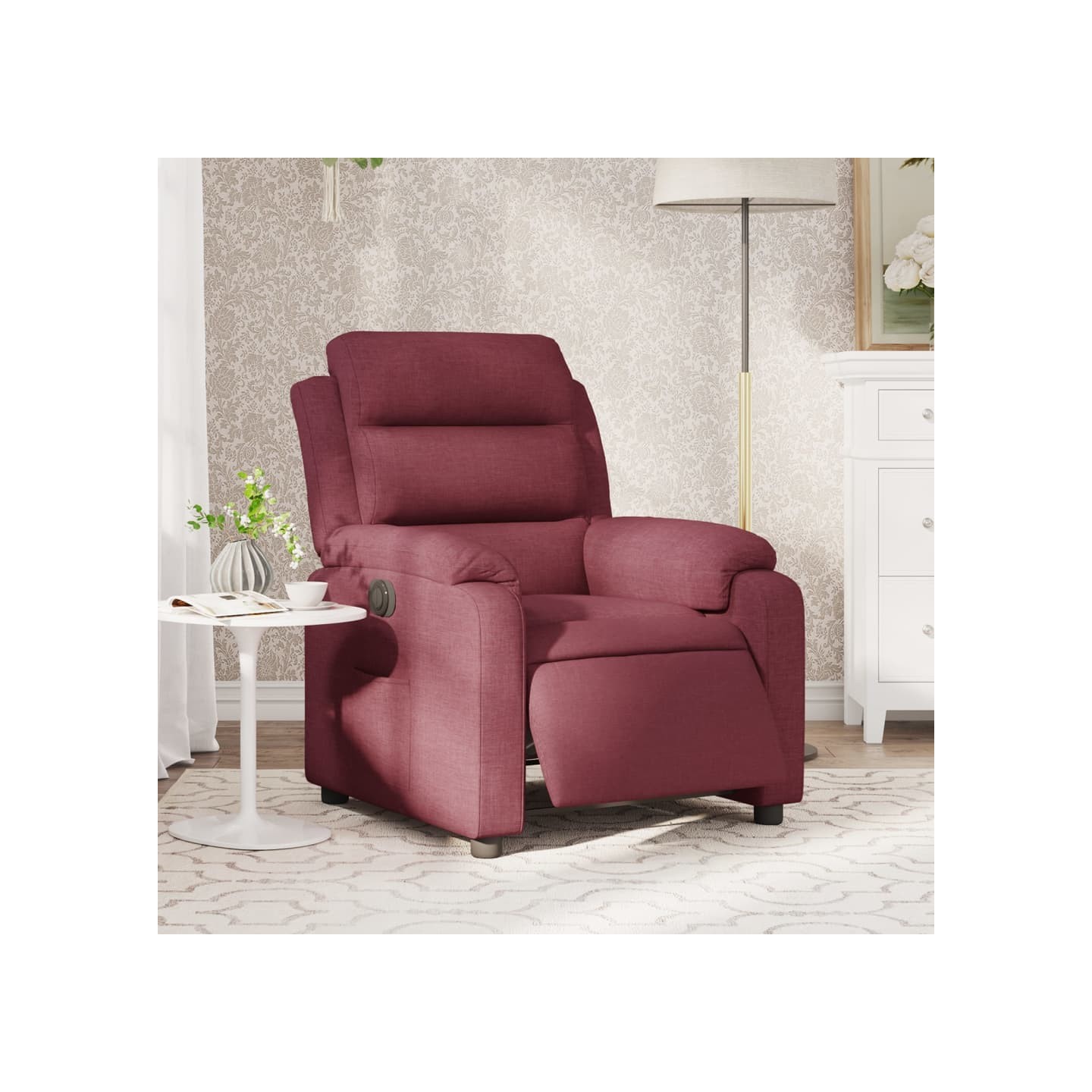 Fauteuil inclinable électrique Rouge bordeaux Tissu