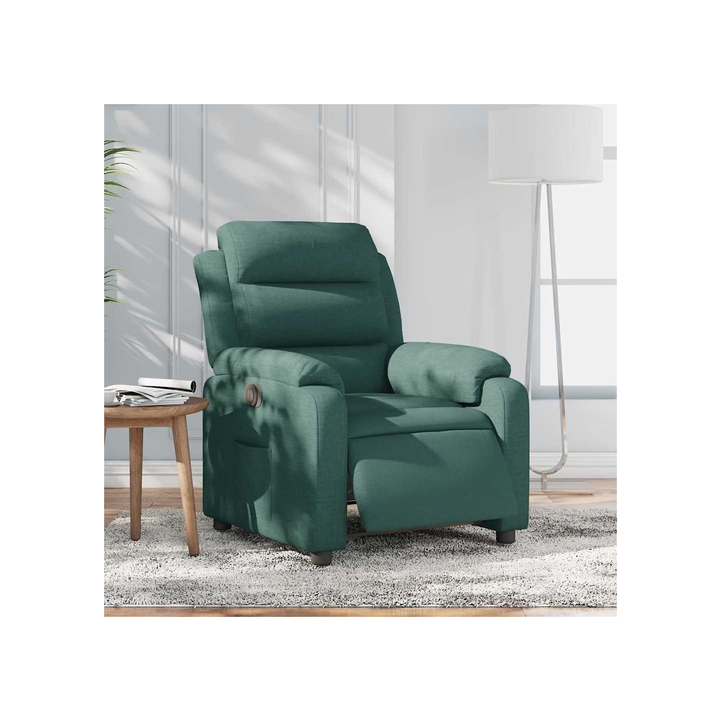 Fauteuil inclinable électrique Vert foncé Tissu