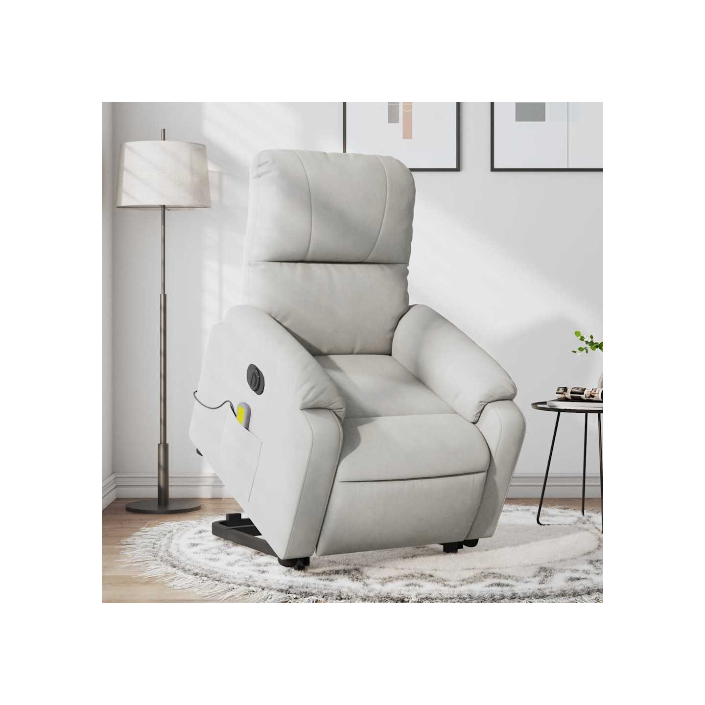 Fauteuil inclinable de massage électrique gris clair
