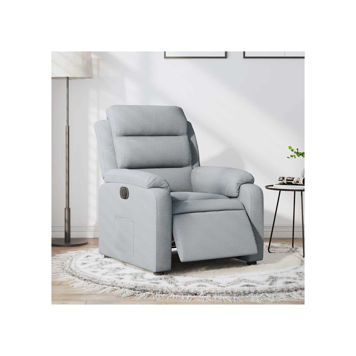 Fauteuil inclinable électrique Gris clair Tissu