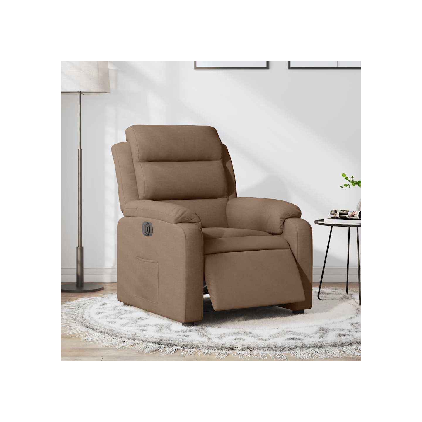 Fauteuil inclinable électrique Marron Tissu