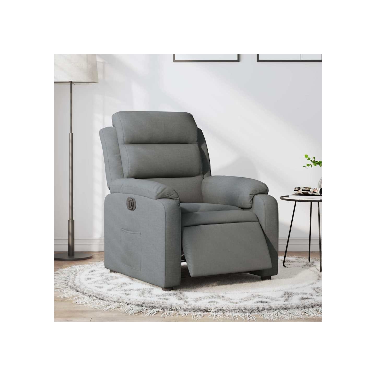 Fauteuil inclinable électrique Gris foncé Tissu