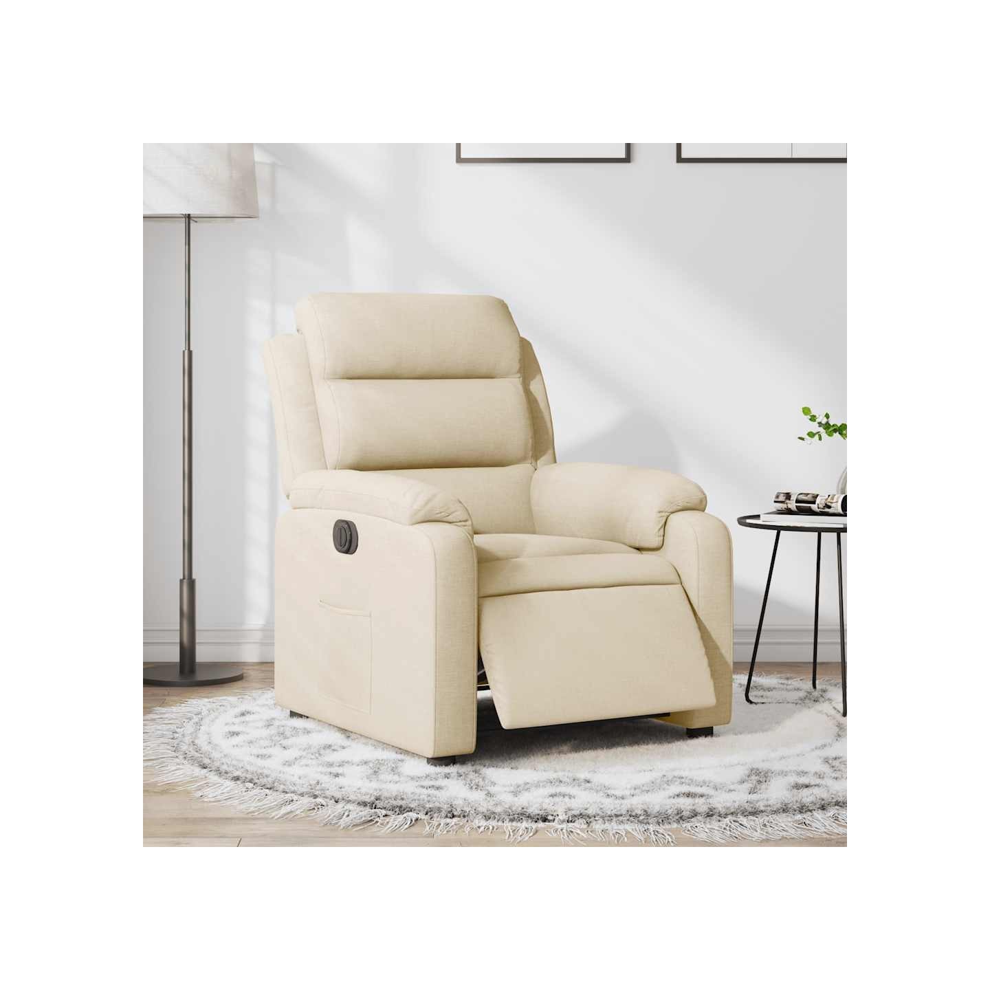 Fauteuil inclinable électrique Crème Tissu