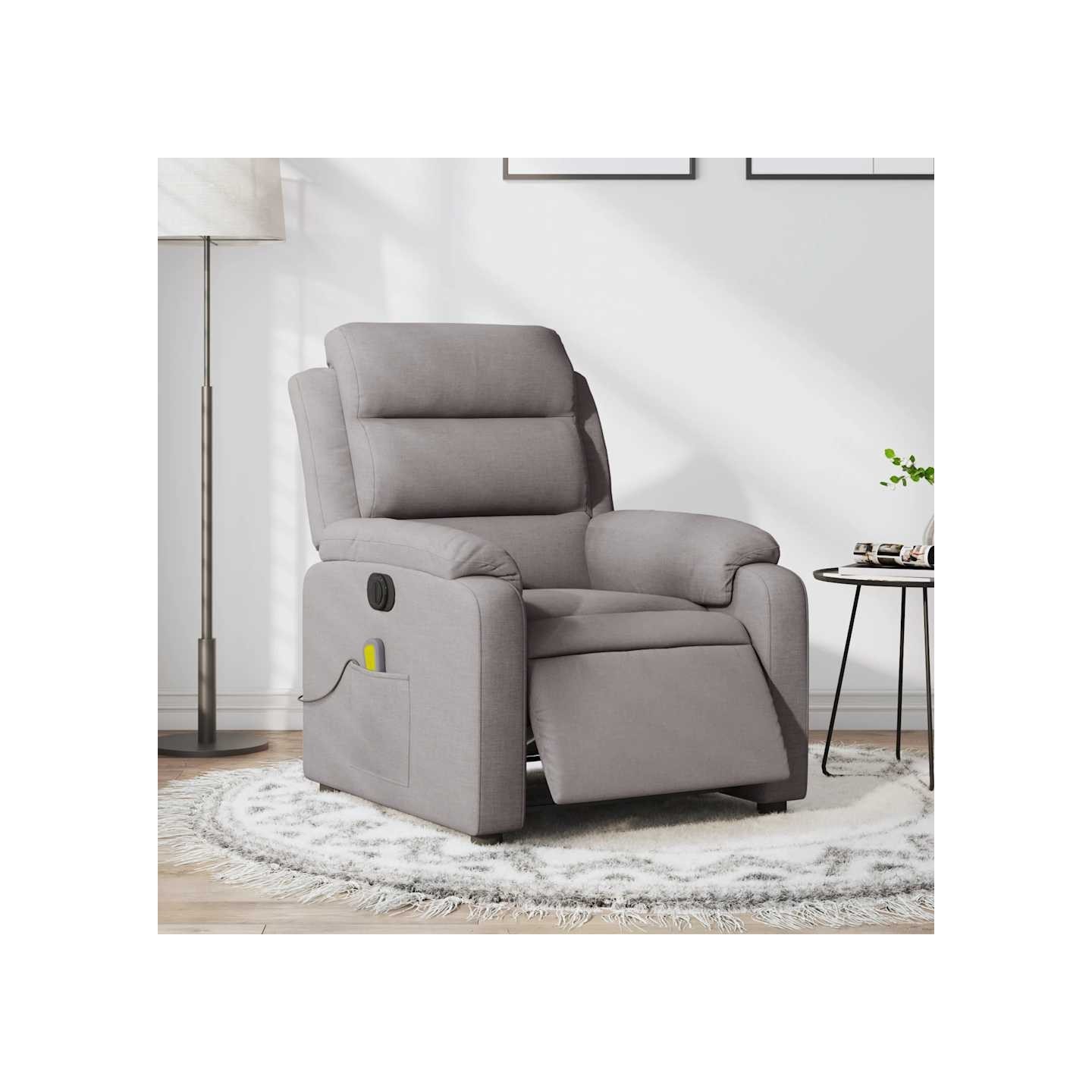 Fauteuil de massage inclinable électrique Taupe Tissu