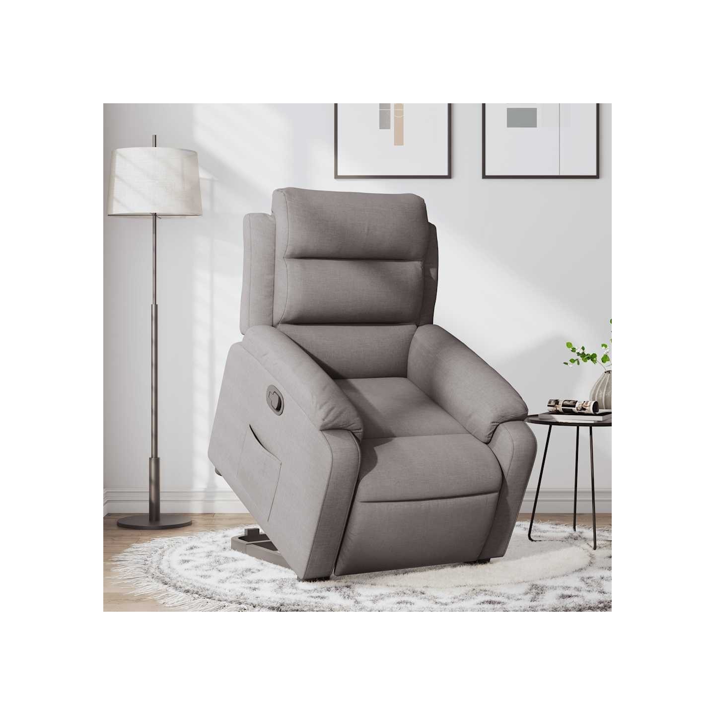 Fauteuil inclinable taupe tissu