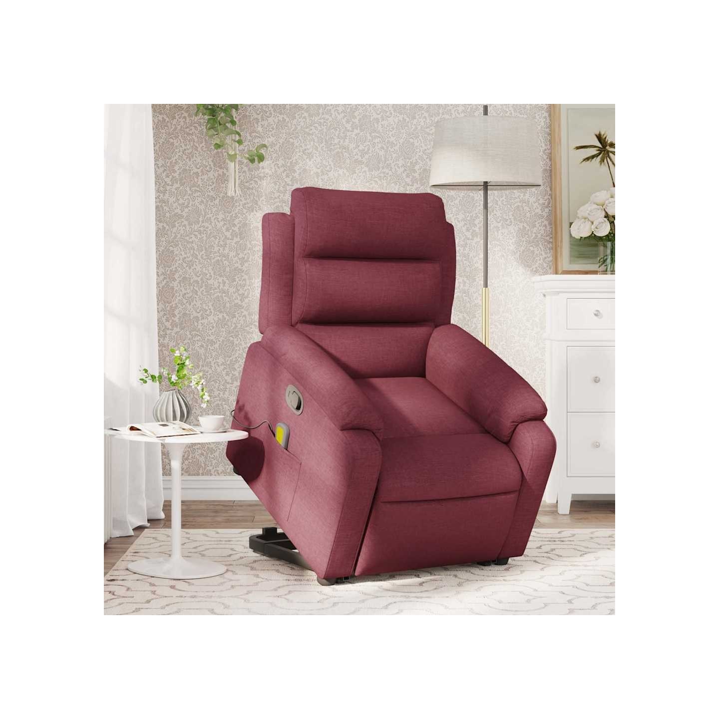 Fauteuil inclinable de massage Rouge bordeaux Tissu