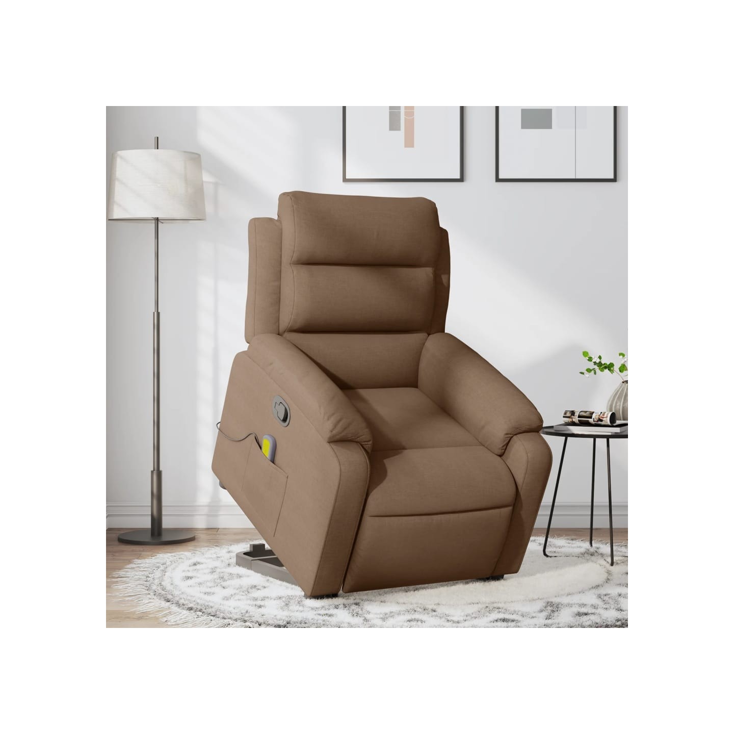 Fauteuil de massage inclinable Marron Tissu
