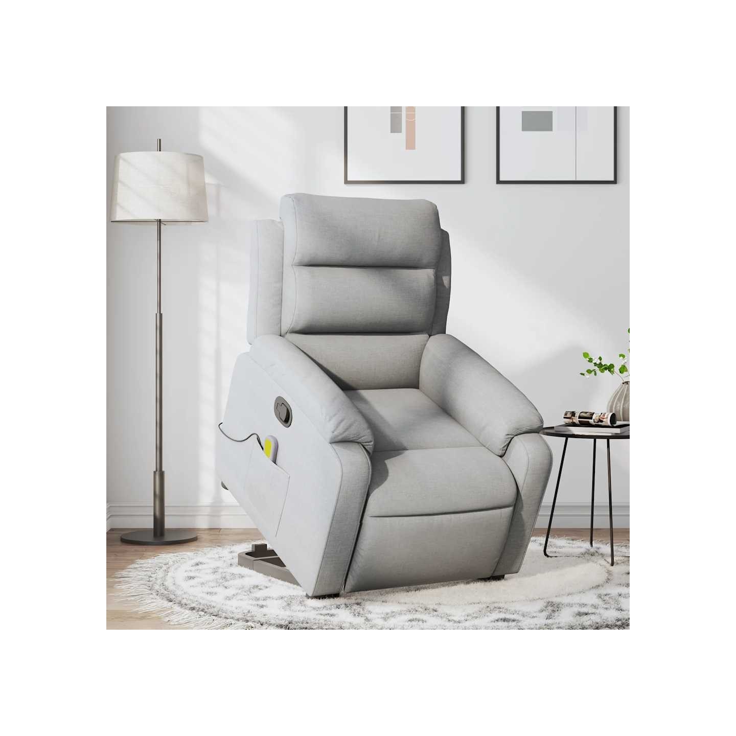 Fauteuil de massage inclinable Gris clair Tissu