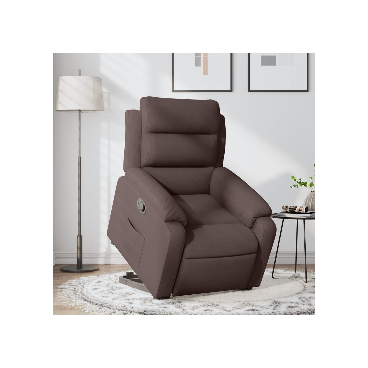 Fauteuil inclinable marron foncé tissu