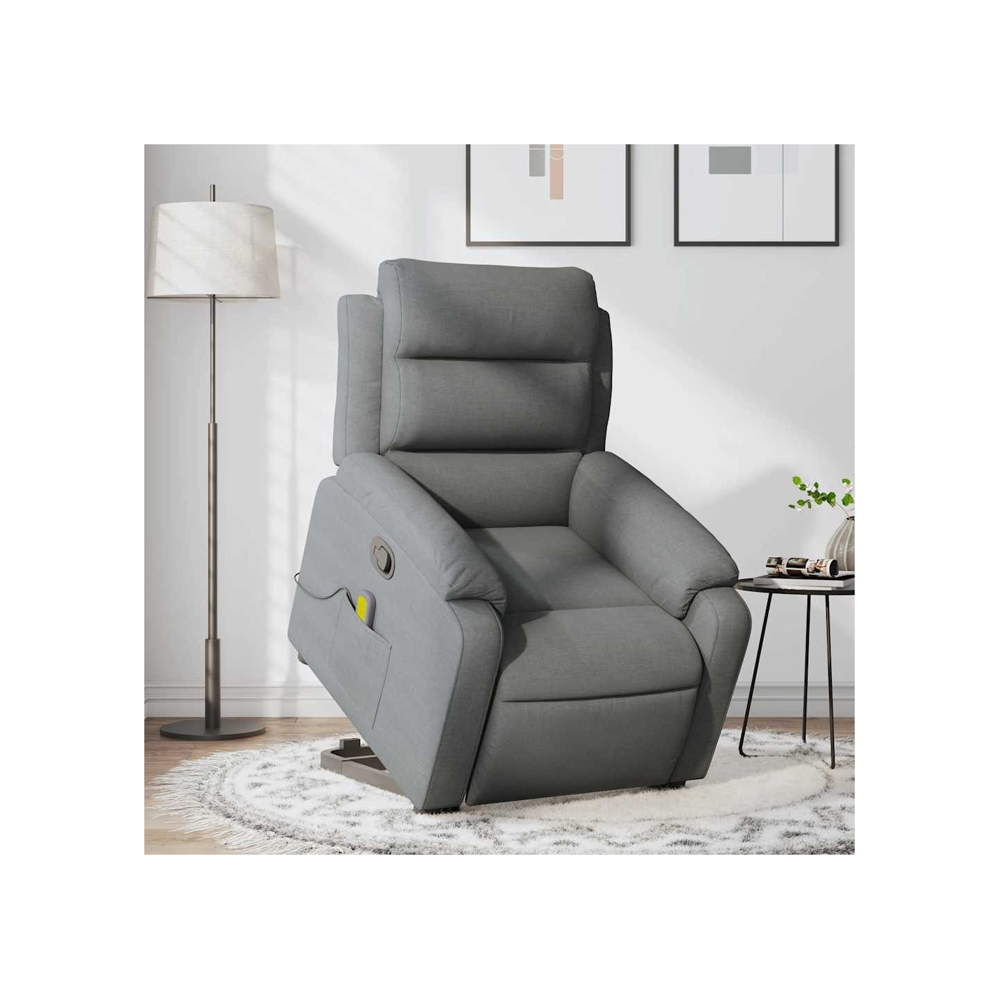 Fauteuil de massage inclinable Gris foncé Tissu