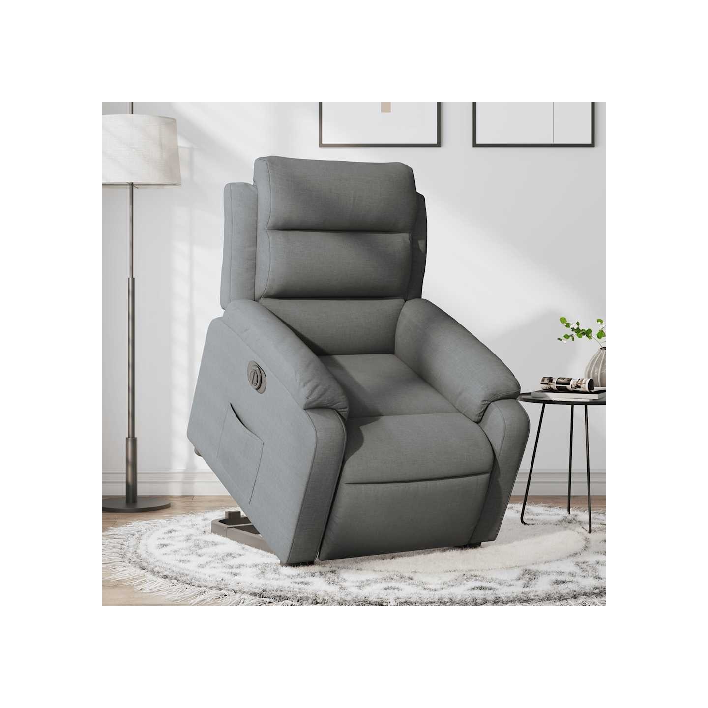 Fauteuil inclinable électrique gris foncé tissu