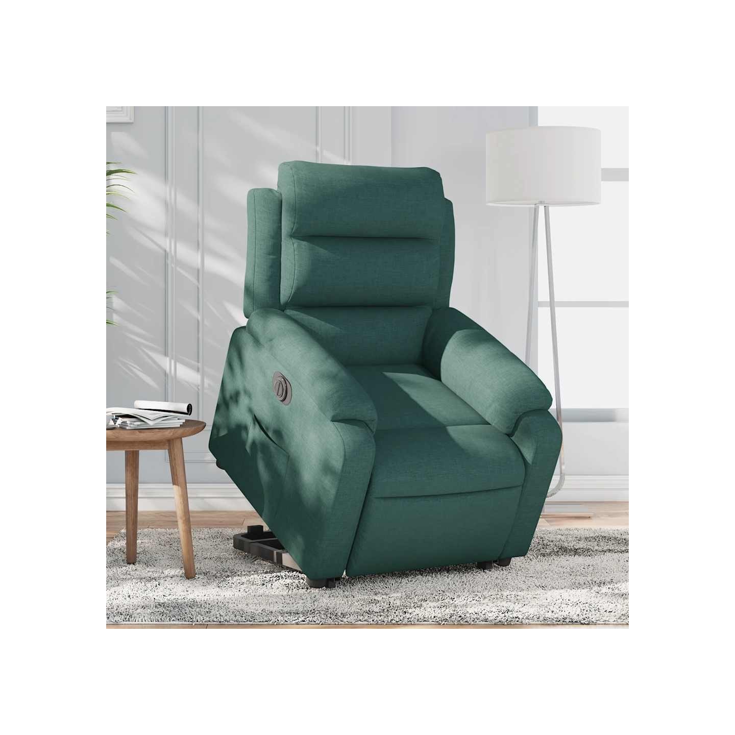 Fauteuil inclinable électrique vert foncé tissu