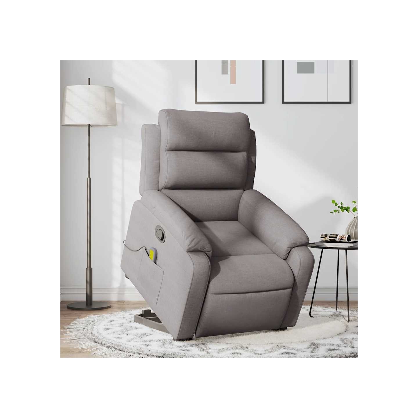 Fauteuil inclinable de massage Taupe Tissu