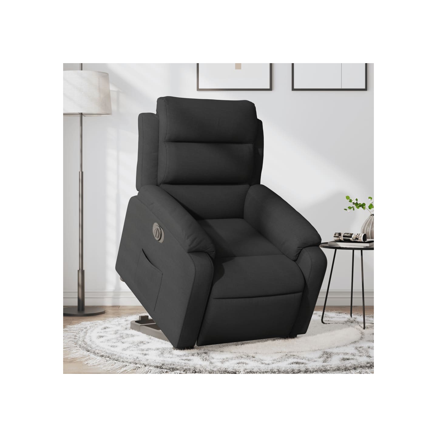 Fauteuil inclinable électrique noir tissu