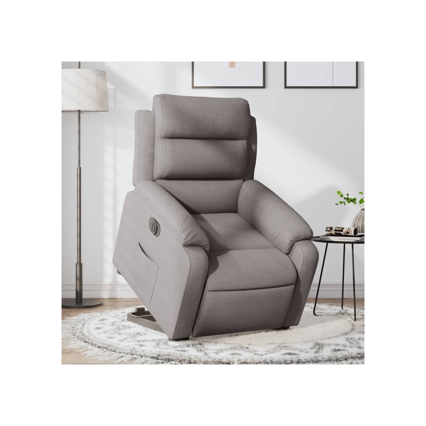 Fauteuil inclinable électrique taupe tissu