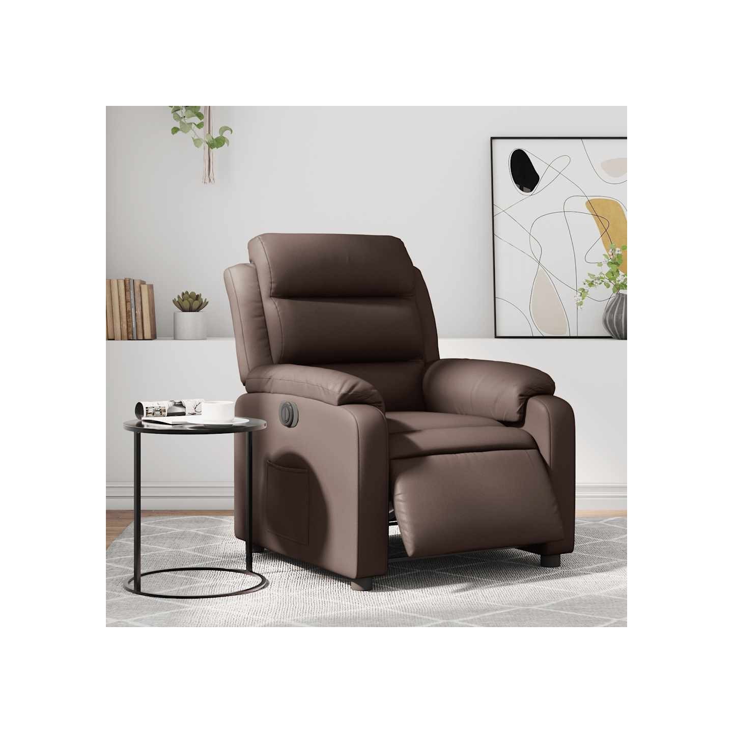 Fauteuil inclinable électrique Marron Similicuir