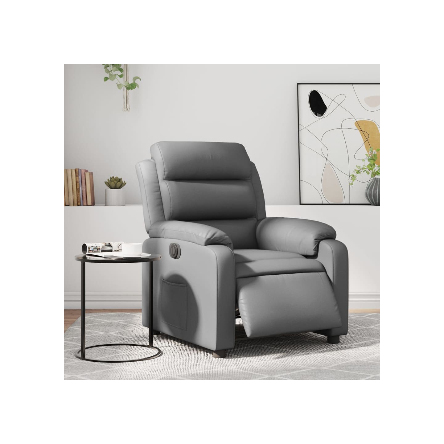 Fauteuil inclinable électrique Gris Similicuir