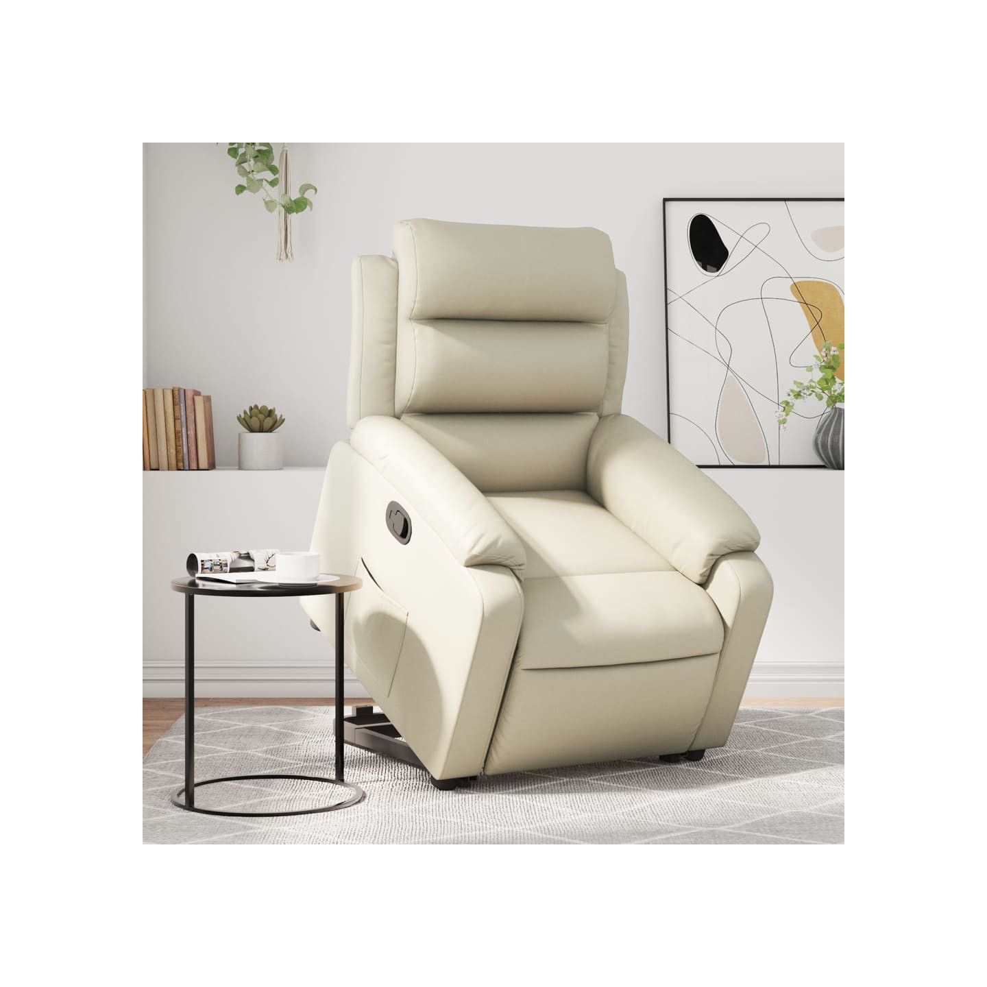 Fauteuil inclinable Crème Similicuir