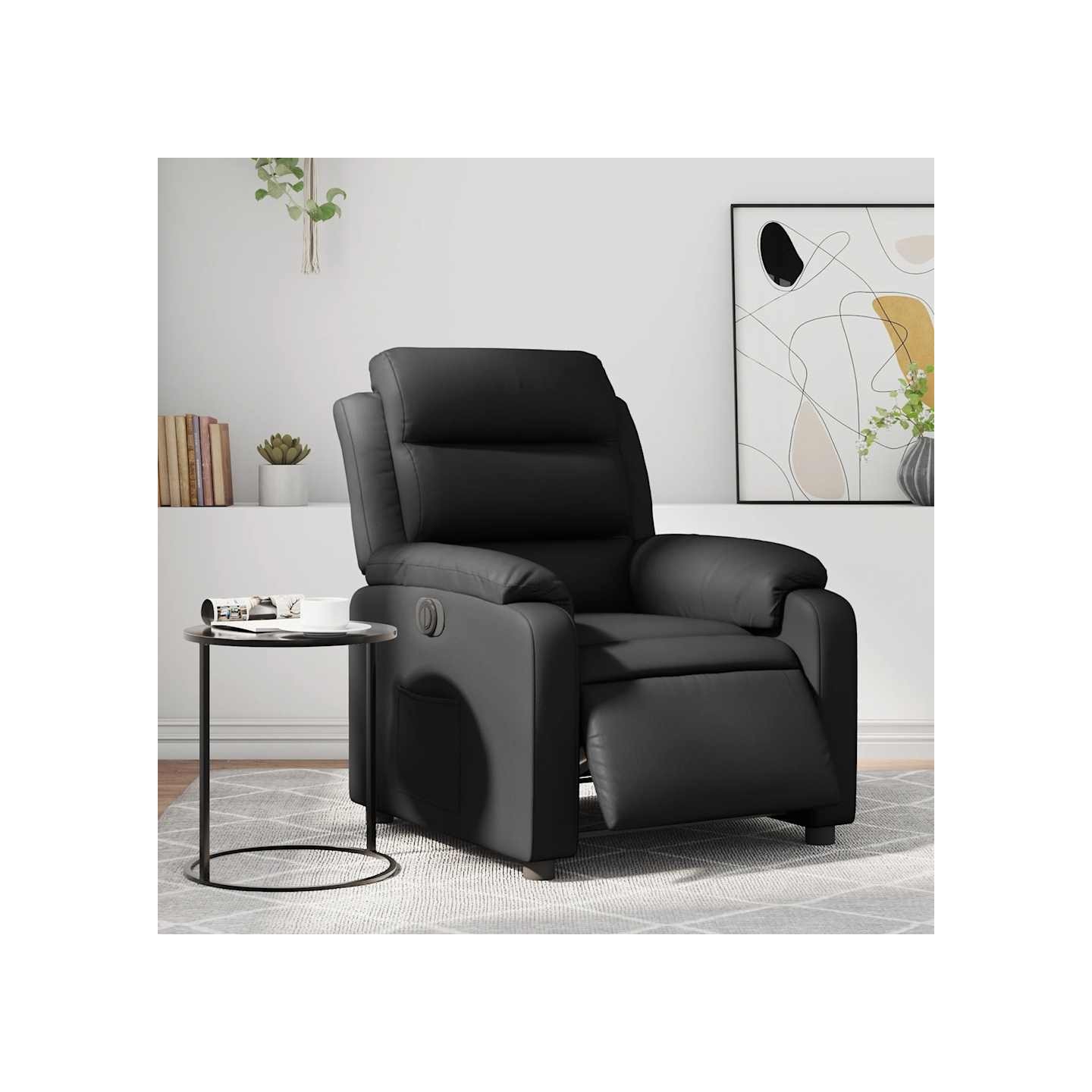 Fauteuil inclinable électrique Noir Similicuir