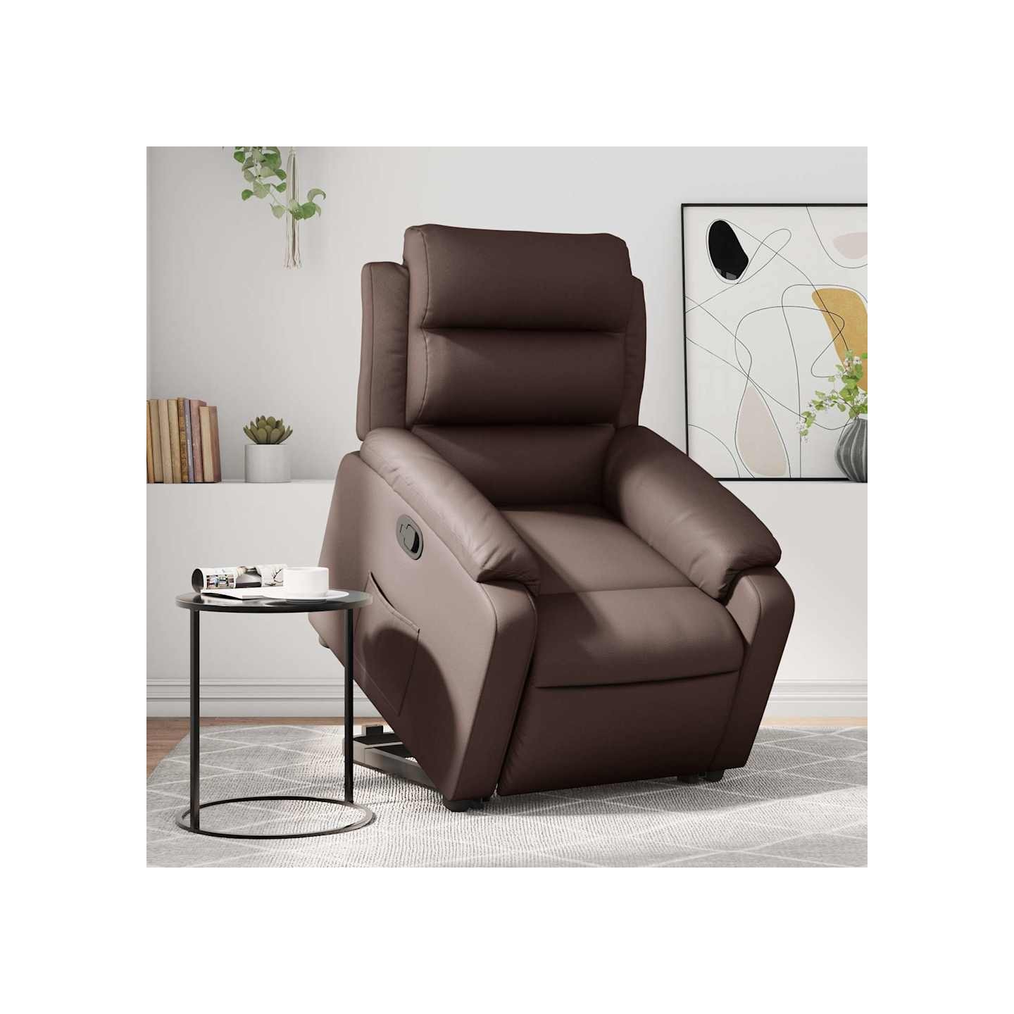 Fauteuil inclinable marron similicuir