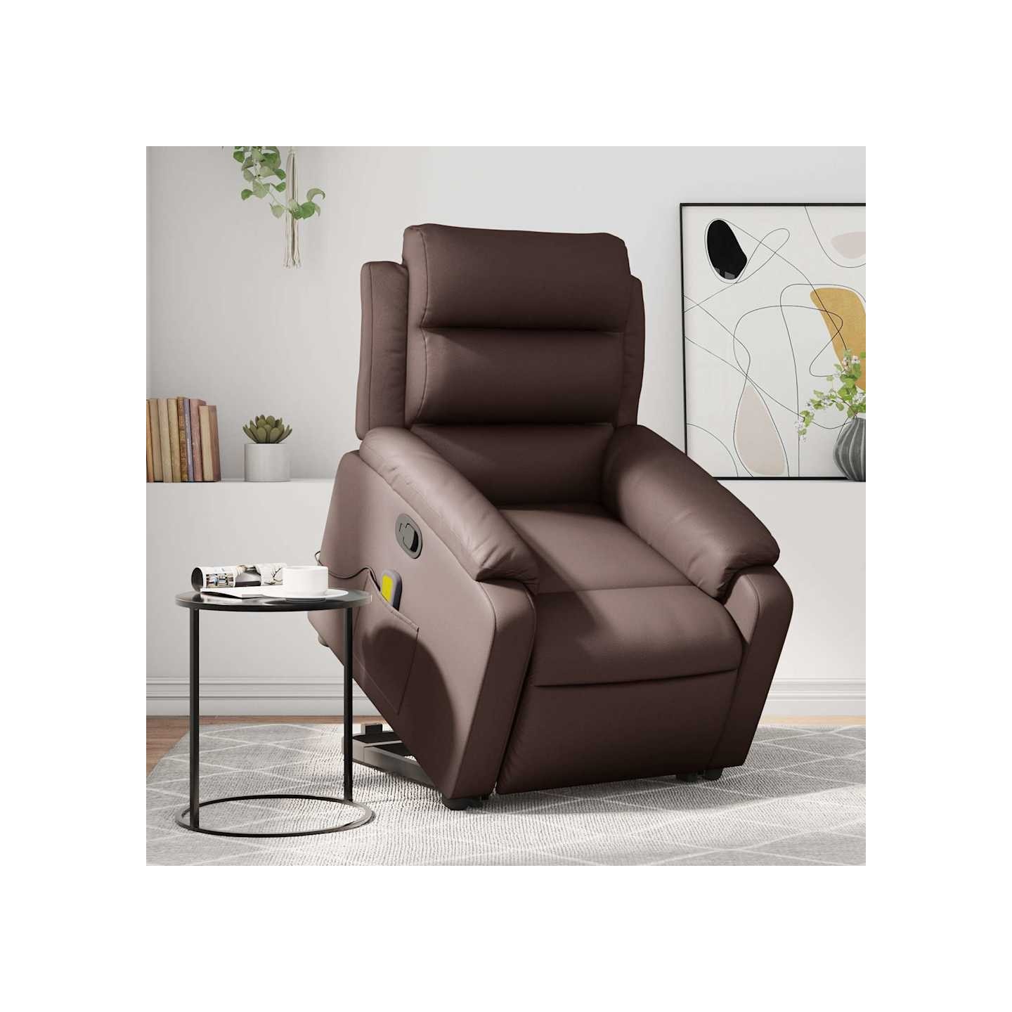 Fauteuil inclinable de massage Marron Similicuir