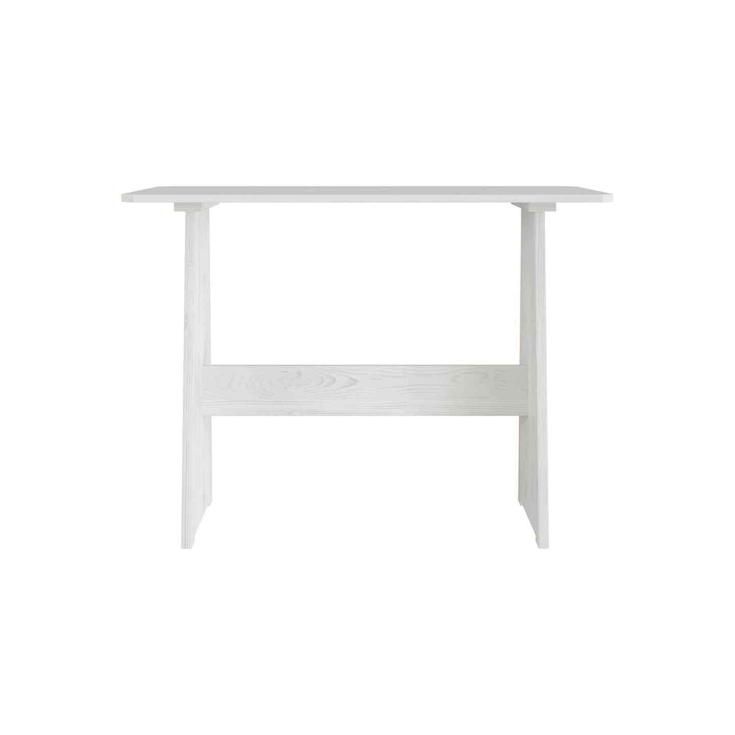 Table à manger avec banc REINE blanc bois de pin solide