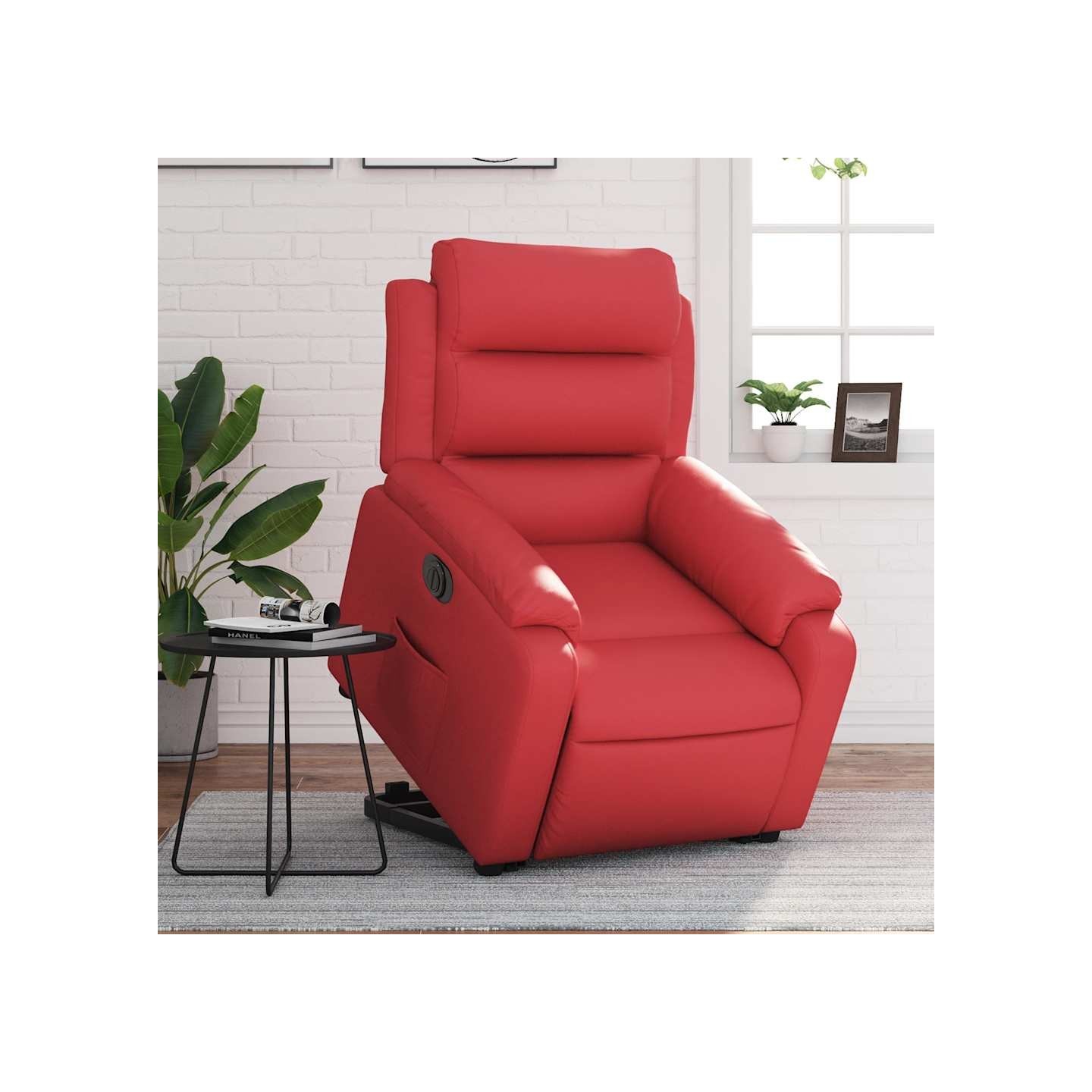 Fauteuil inclinable électrique rouge similicuir
