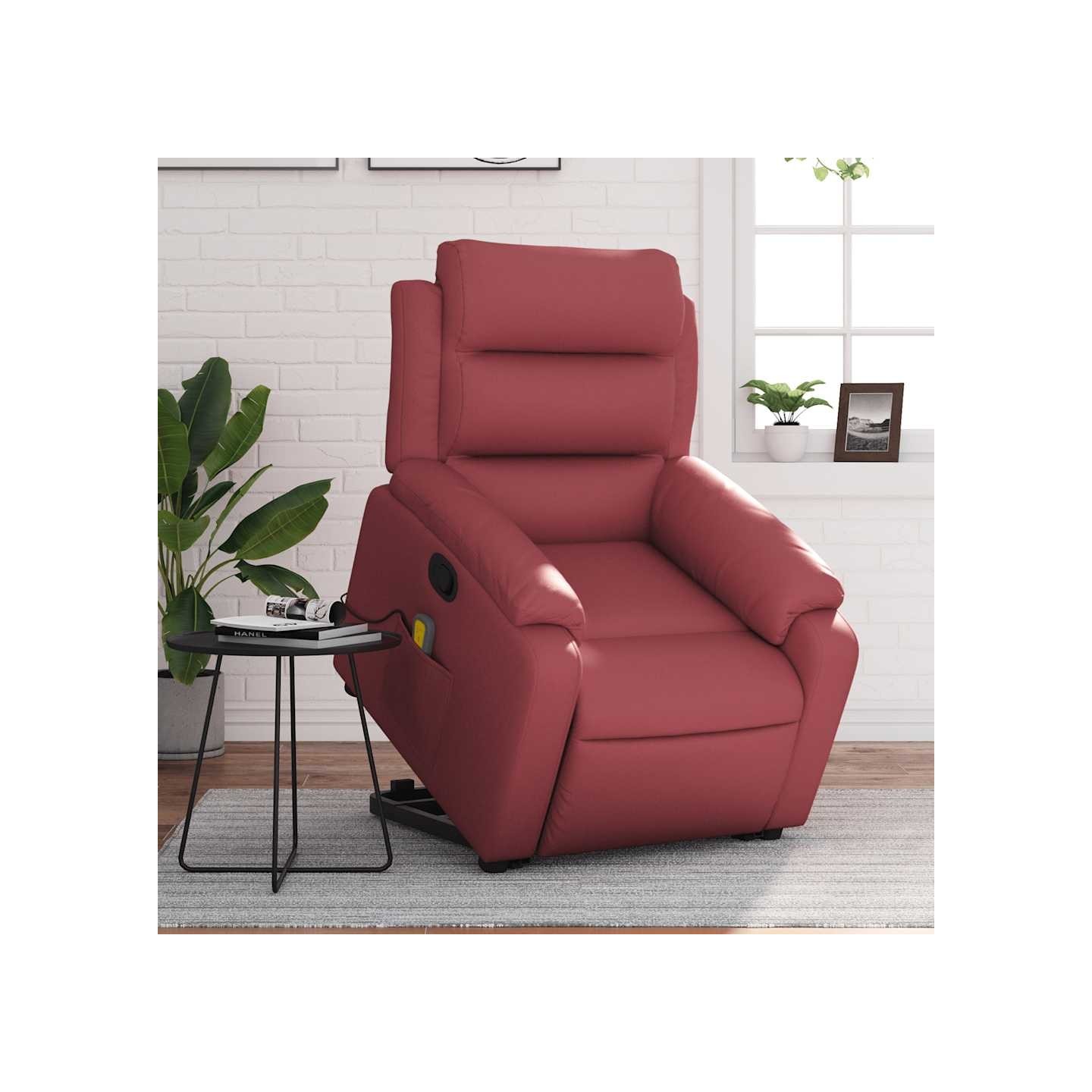 Fauteuil inclinable de massage Rouge bordeaux Similicuir