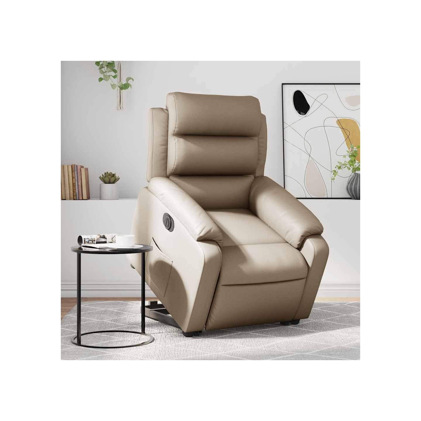 Fauteuil inclinable électrique cappuccino similicuir