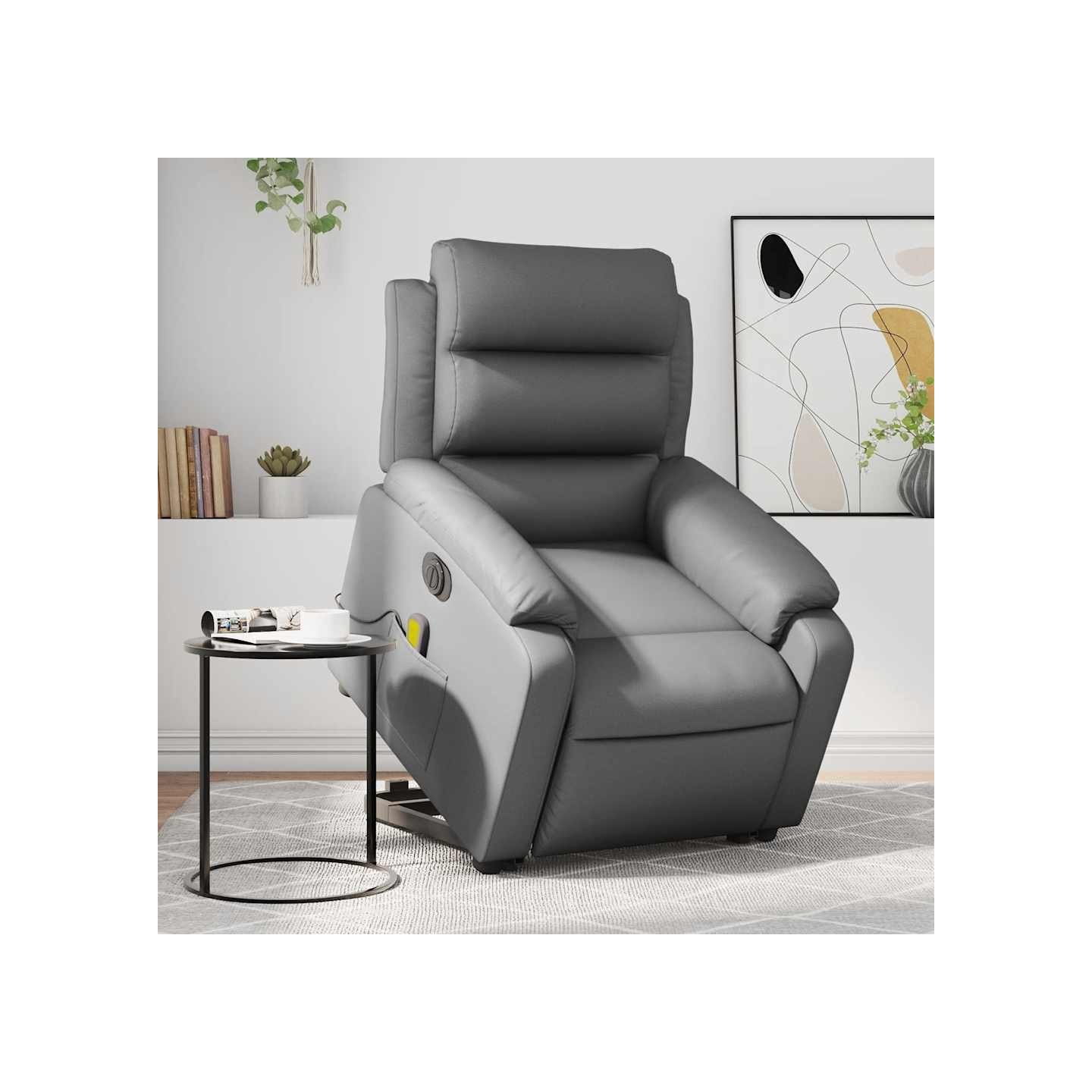 Fauteuil inclinable de massage électrique gris similicuir