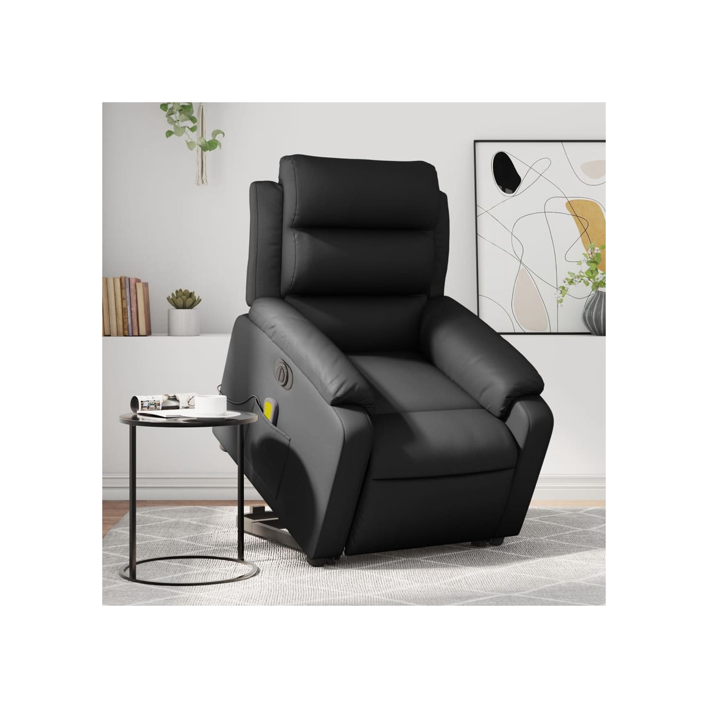 Fauteuil inclinable de massage électrique noir similicuir
