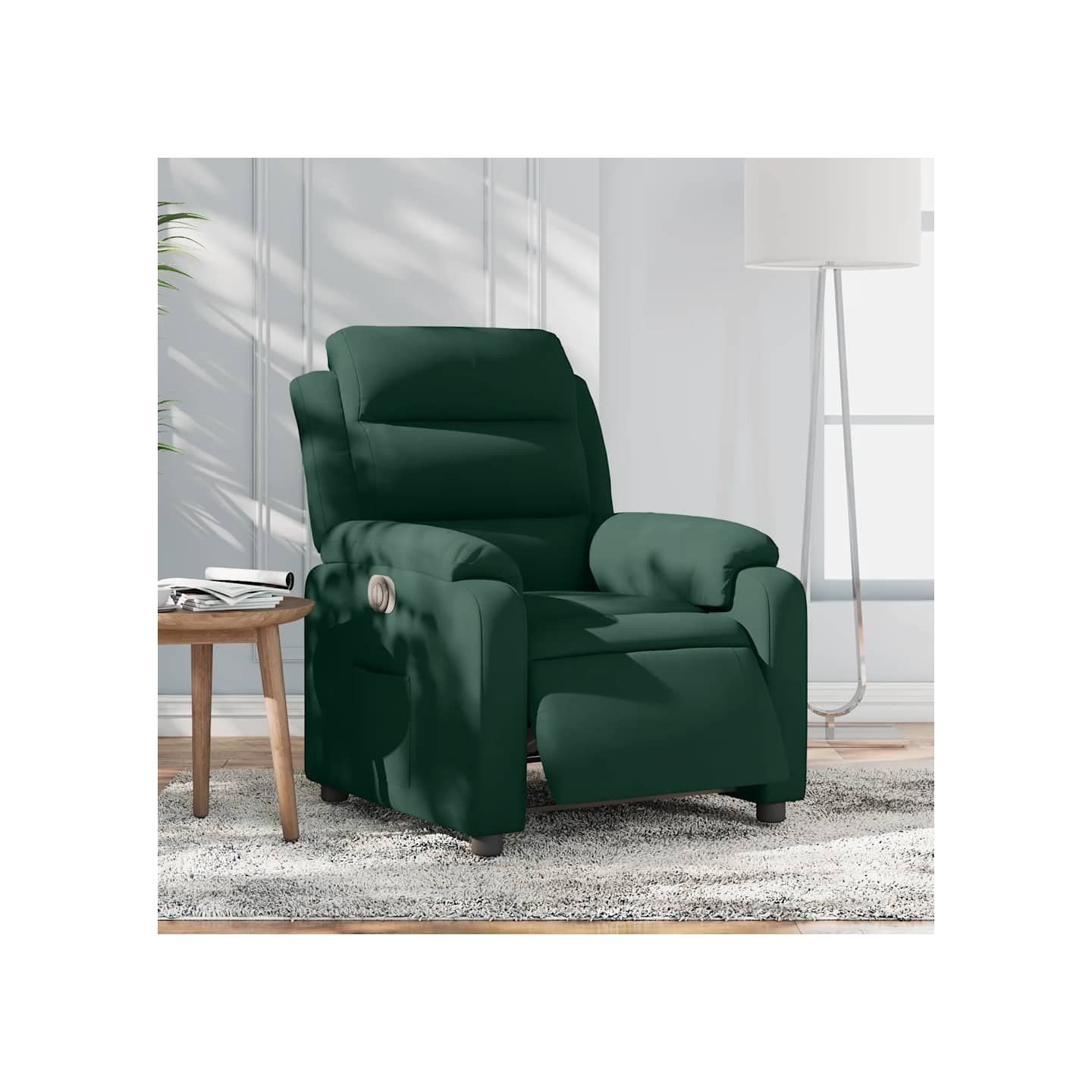 Fauteuil inclinable électrique vert foncé velours