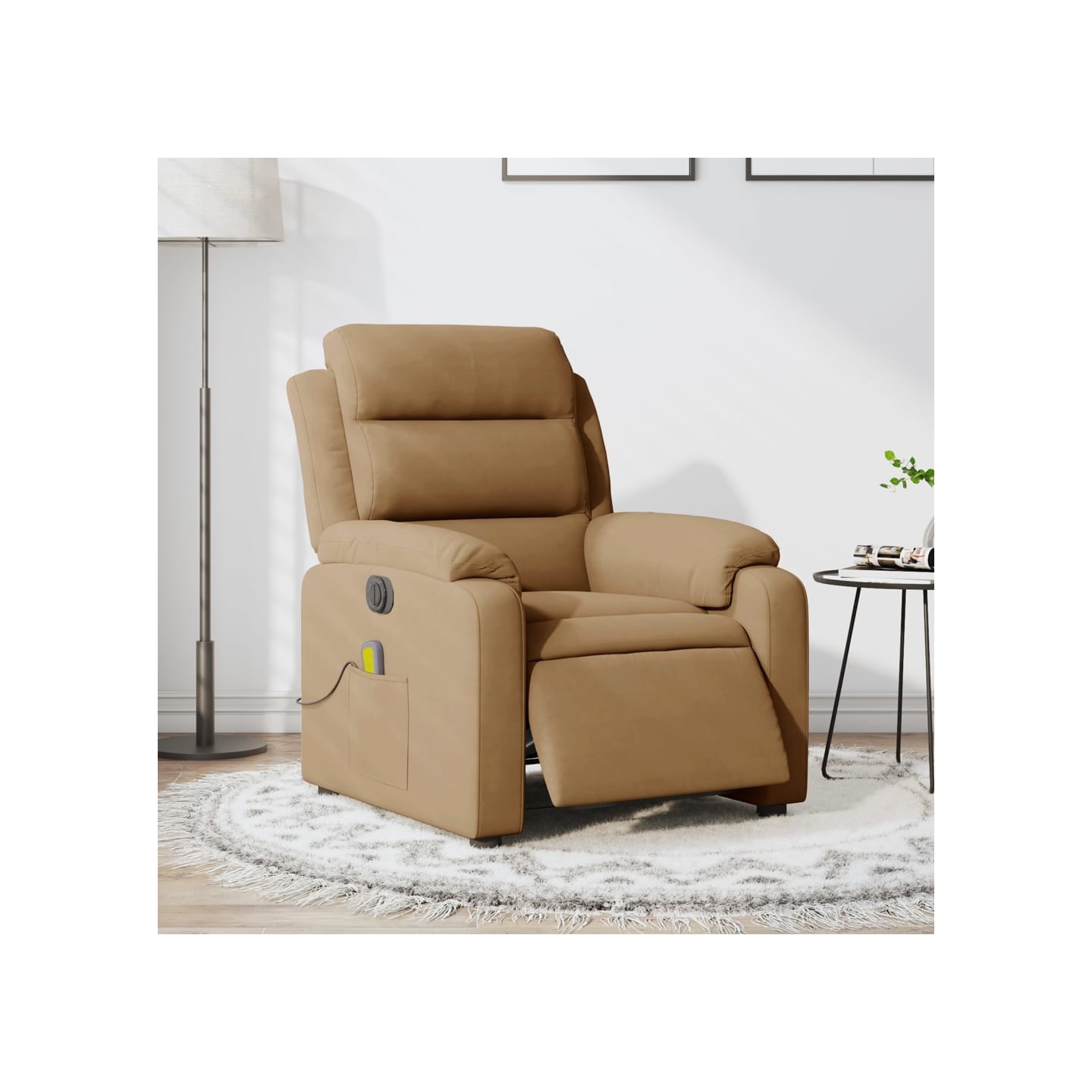 Fauteuil inclinable de massage électrique marron velours