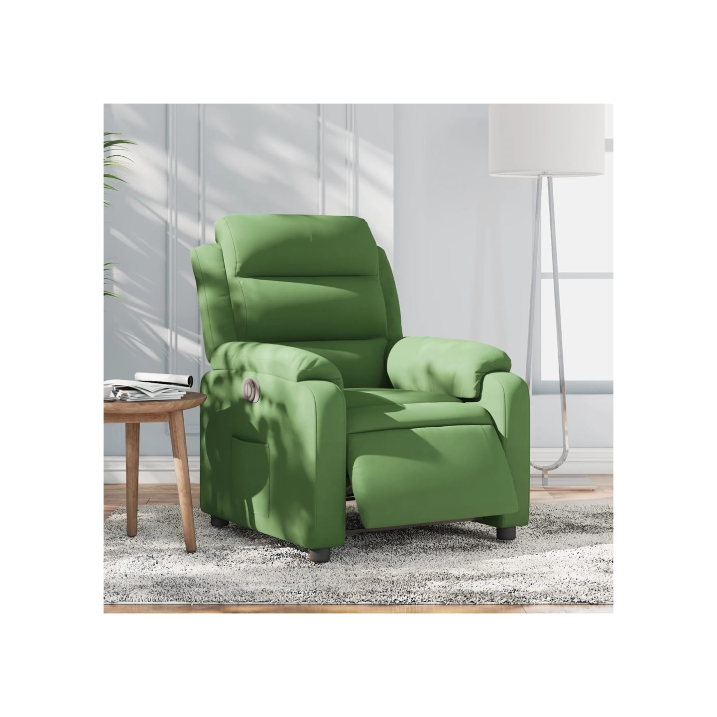 Fauteuil inclinable électrique vert clair velours