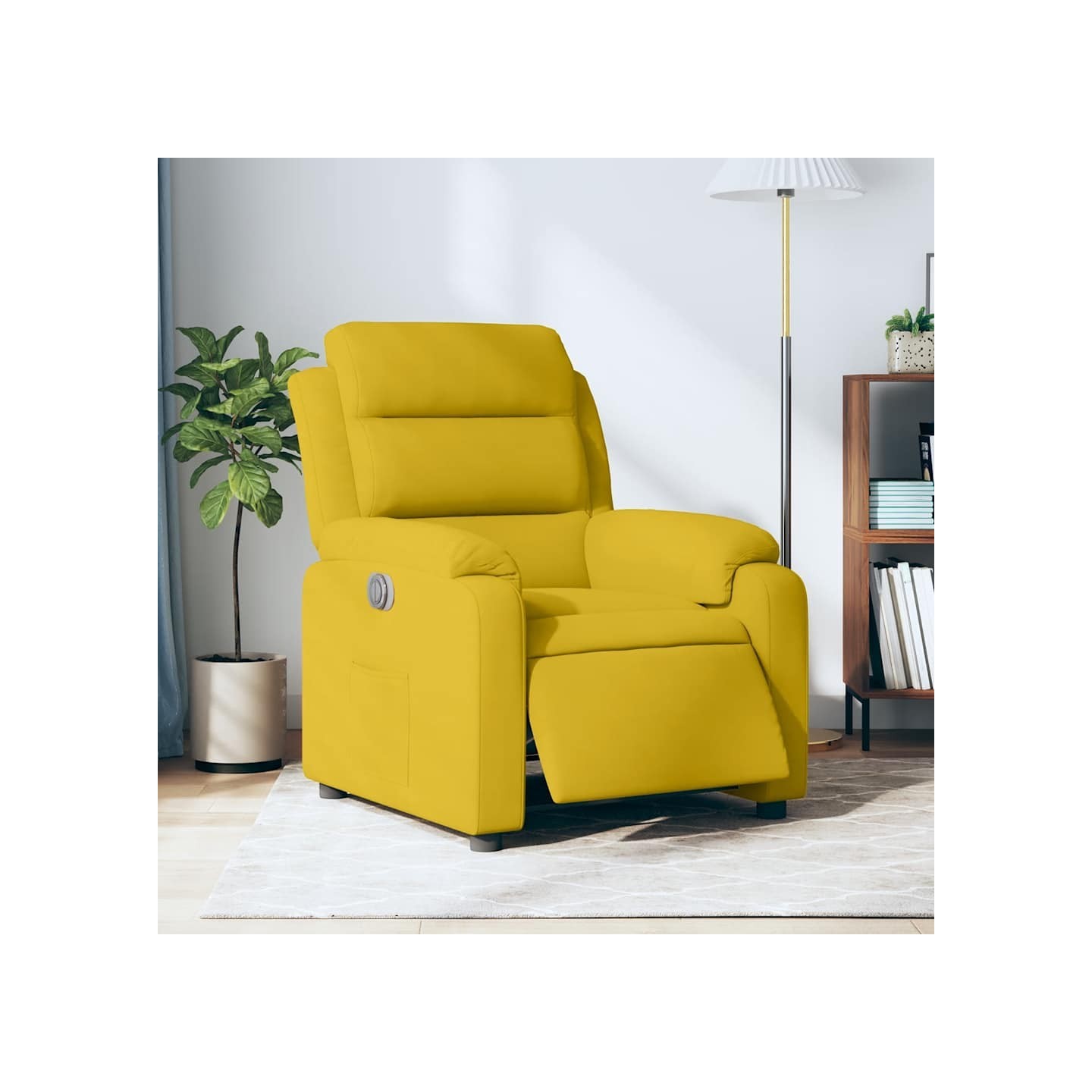 Fauteuil inclinable électrique jaune velours