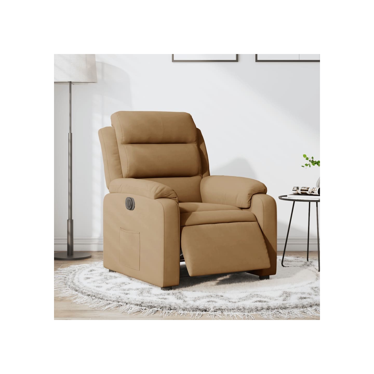Fauteuil inclinable électrique Marron Velours